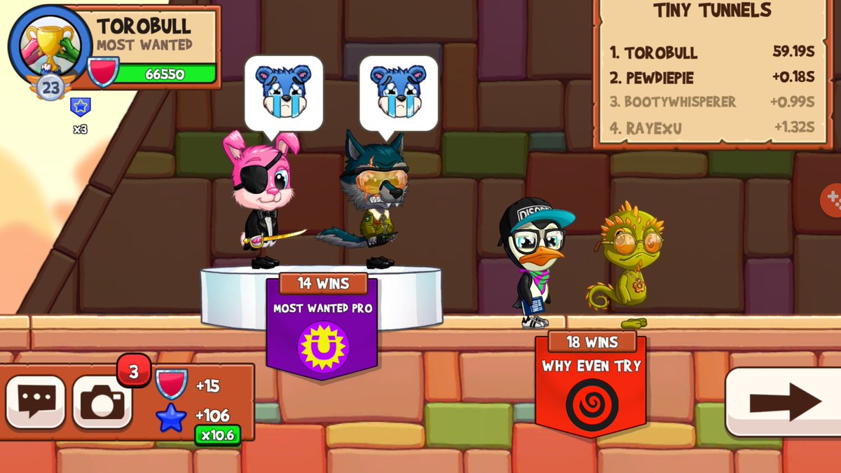 ToroBullSennin's tweet photo. Winners and losers. Ha π @TheFunRun #FunRunArena #ClanBattle #MostWantedPro https://t.co/kRq9kHq7T5