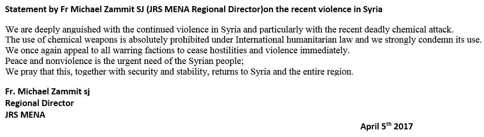 jesuitnews's tweet image. Statement by Fr. Michael Zammit, SJ, @jrs_mena regional director, on the recent violence in #Syria.