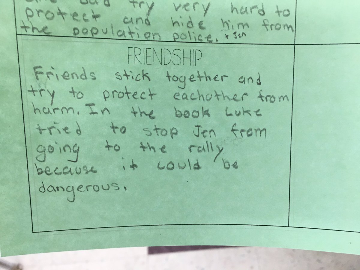 MrsThiv's tweet photo. We're working on thematic statements. What is the author's message about ___? #killingittho #amongthehidden https://t.co/i3fCBmu5wL