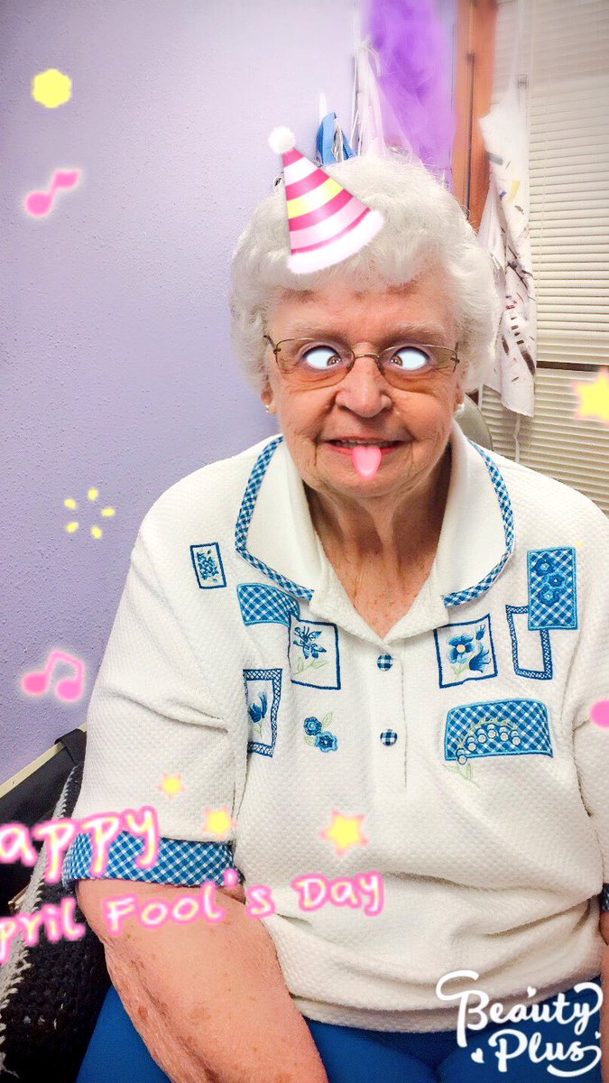 LRRActivities's tweet photo. #WackyWednesday Our resident president Theresa playing with a filter! Have a great Wednesday!@CourtyardTowers #frontierculture https://t.co/L4tydQtNN3