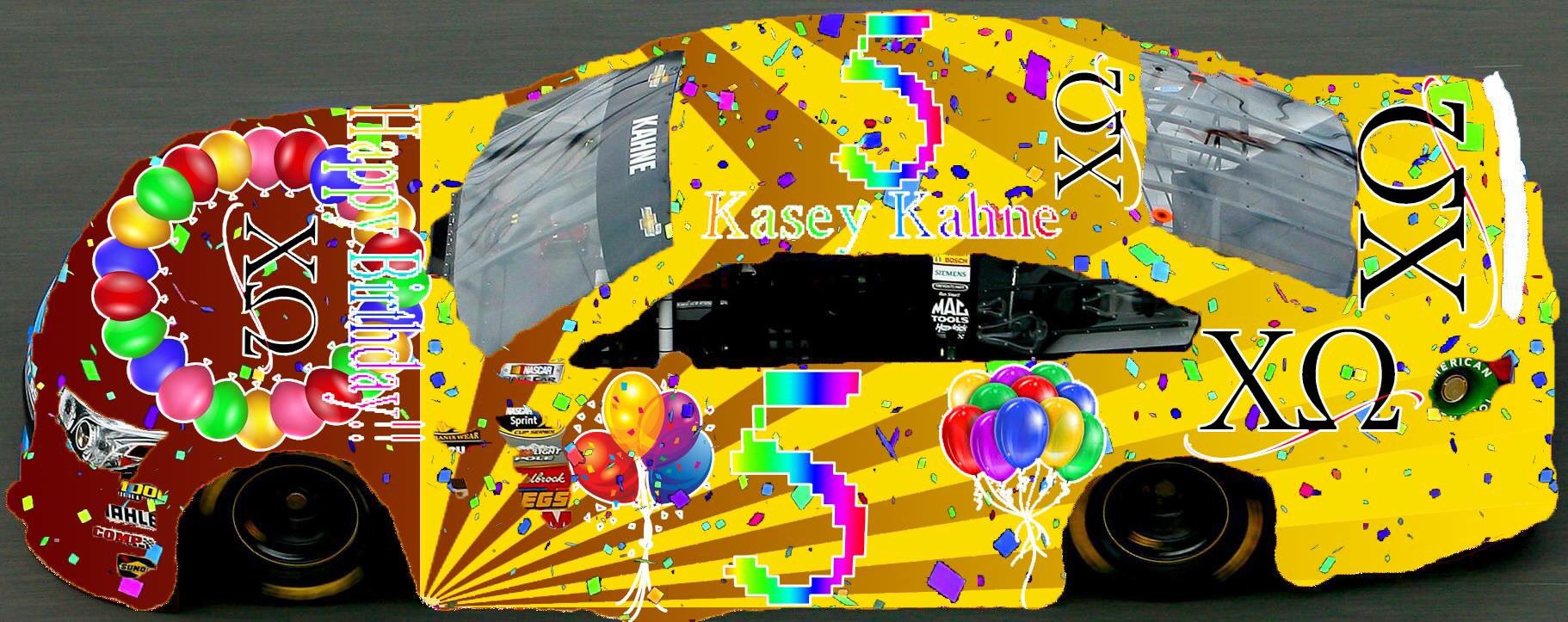 I designed this Kasey Kahne Happy Birthday Chi Omega NASCAR race car!! 