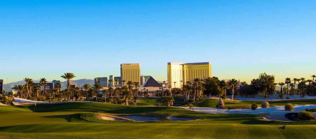 Nothing beats that view - the 7th green and the Las Vegas Strip!