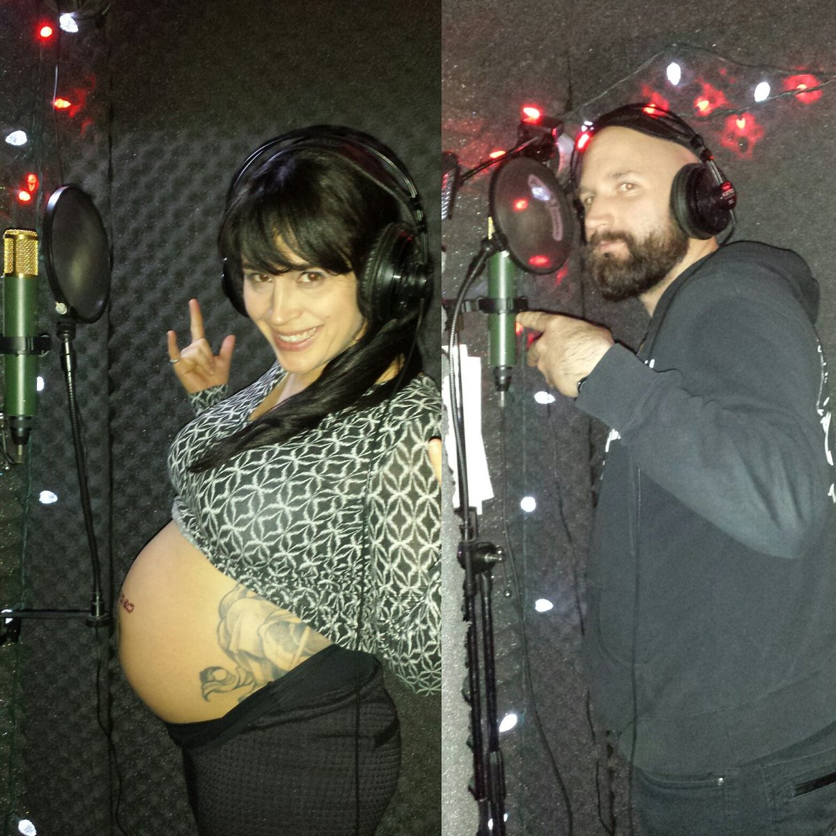 Awaiting the arrival of our newest band member. In the meantime we're writing our next album. #pregnant #songwriting
