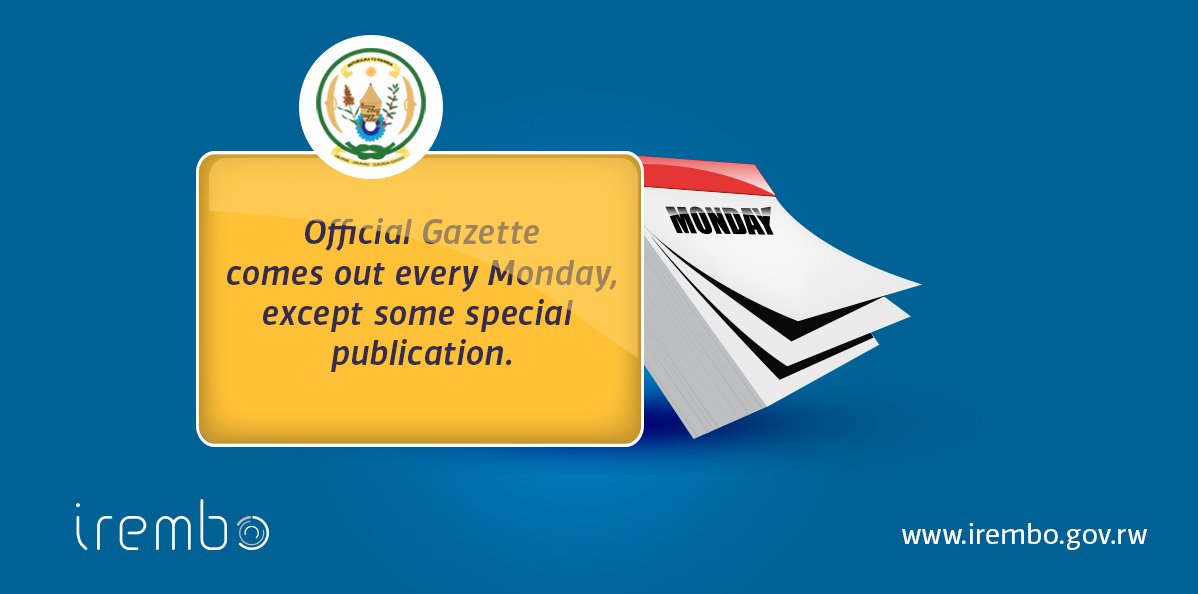 Office of the PM Rwanda on Twitter "To purchase Official Gazette