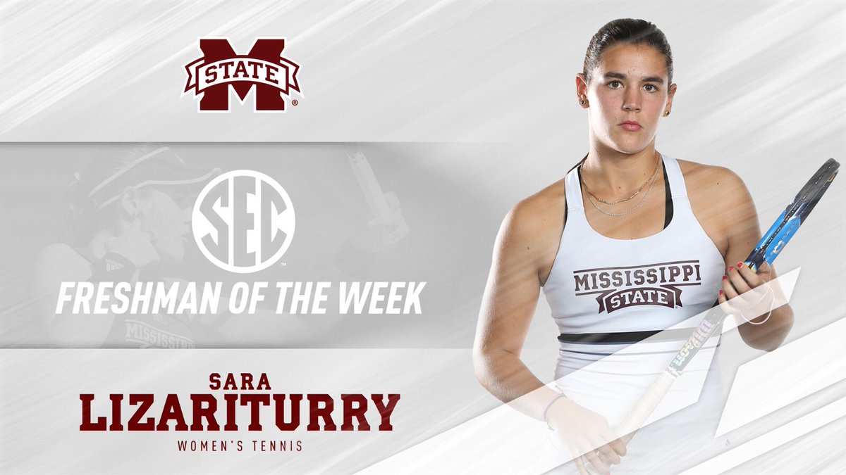 HailStateWT's tweet image. Congrats to Sara Lizariturry on winning the @SEC Freshman of the Week honor! 🐶🎾 #HailState
