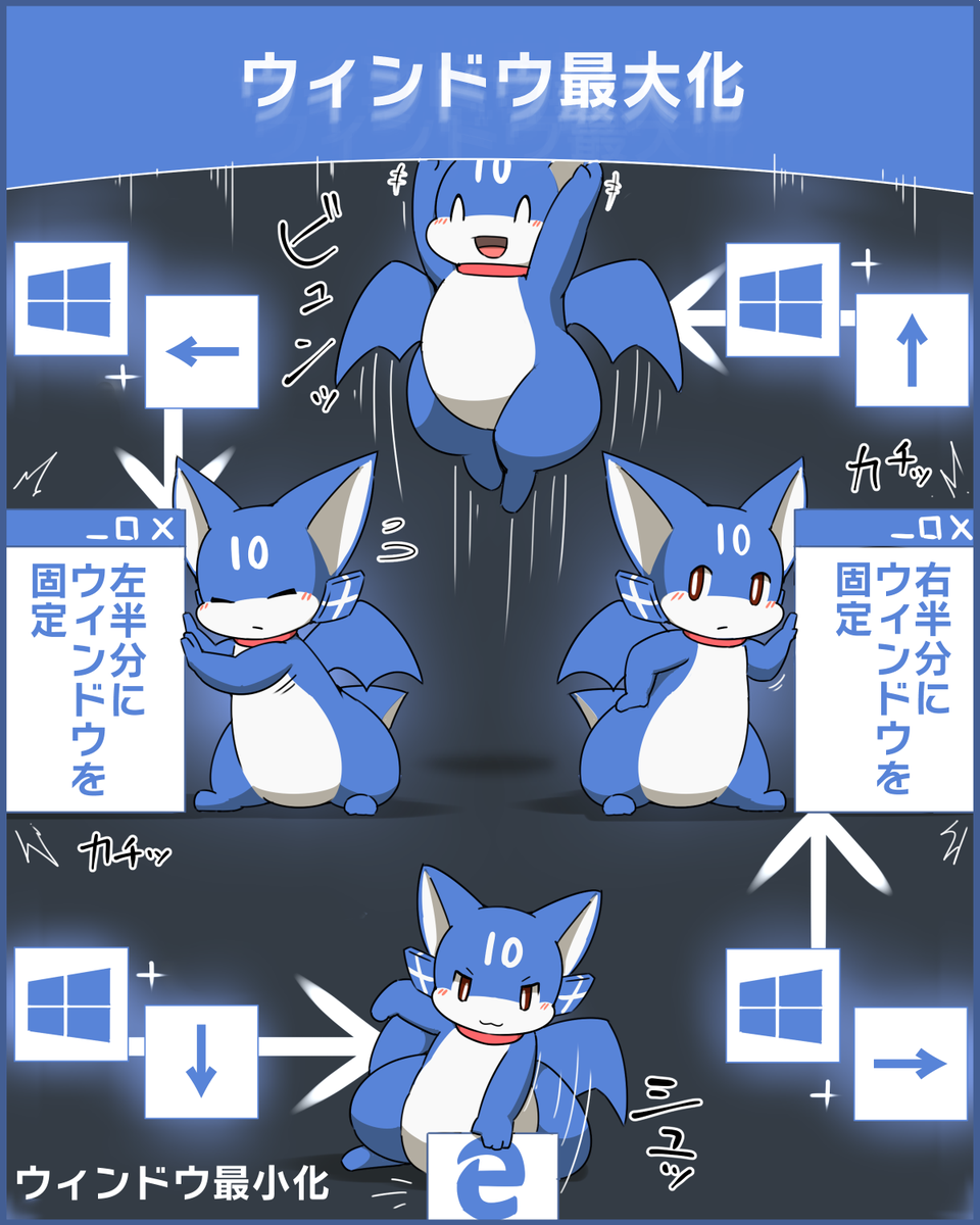 WIndowsくんがWindowsキーと方向キーを組み合わせて使う便利ワザ #擬竜化 