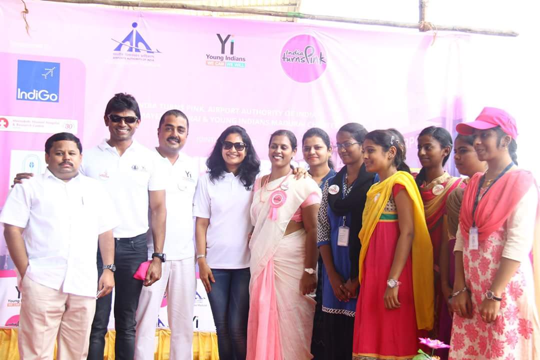 Madurai Airport Turns Pink : Breast cancer awareness campaign jointly organised by Airport Authority of India &amp; India turns Pink

<a href="/YiTweets/">Young Indians (Yi)</a>