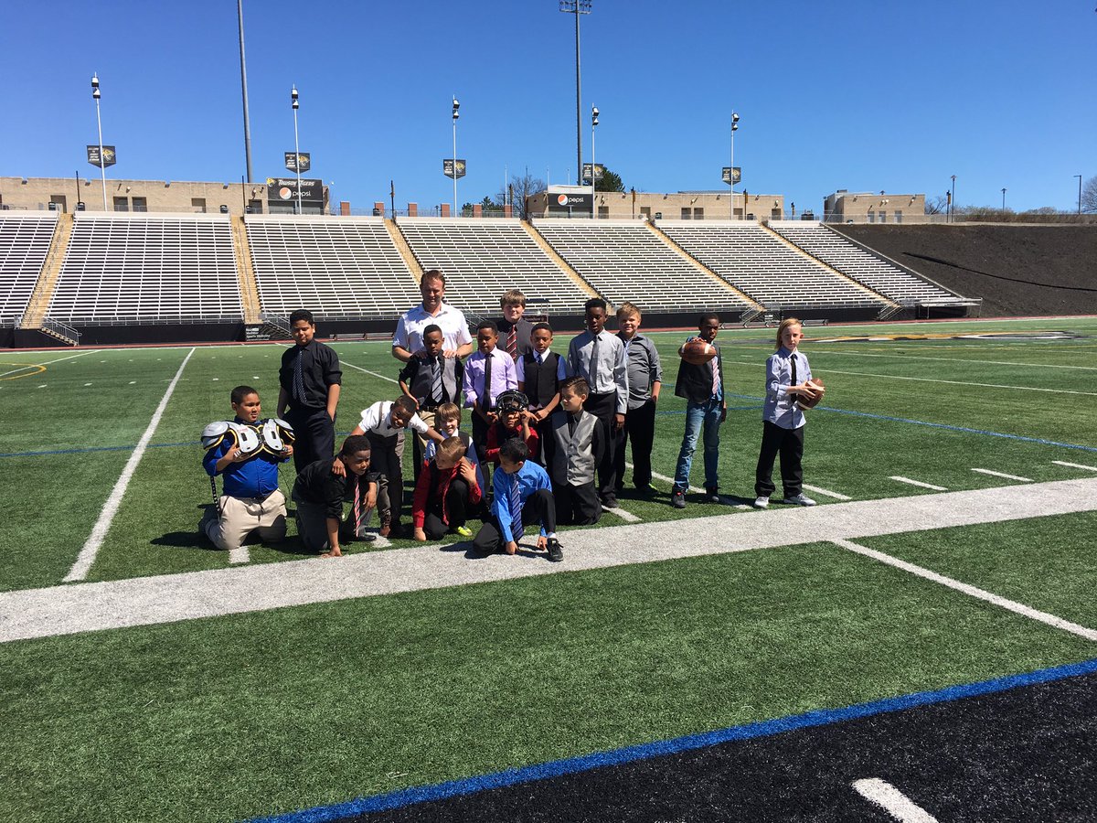 Connelly_BCPS's tweet photo. Thank you @Coach_Ambrose for surprising us &amp; taking us onto the field! We will talk about this forever!  #actsofkindness https://t.co/N4iLzHgrKD