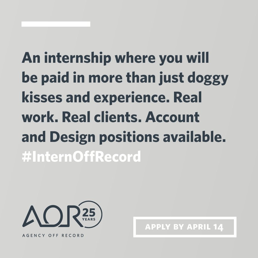 AOR_Inc's tweet photo. We're just 9 days away from the deadline to apply for our internship program. Don't miss out! https://t.co/D6lTWvCId3 #internoffrecord https://t.co/Vei24hy1RL