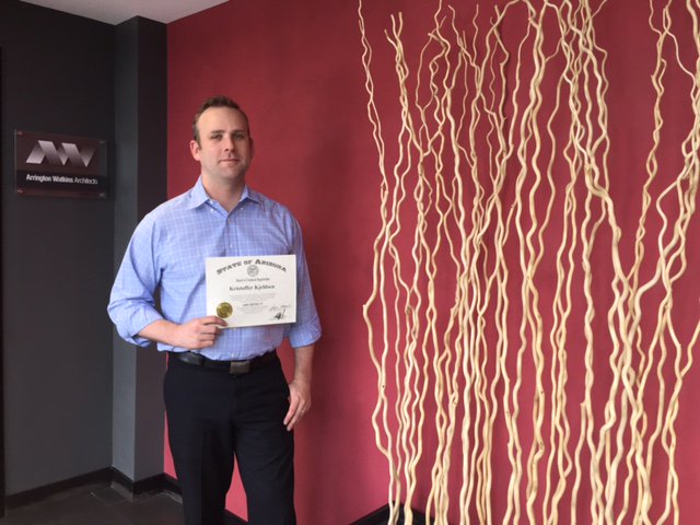 AWArchitects's tweet photo. Congratulations to Kristoffer Kjeldsen, Registered Architect!  We are so lucky to have you on our team! @archtiectsofarizona https://t.co/MorPGdkNFM