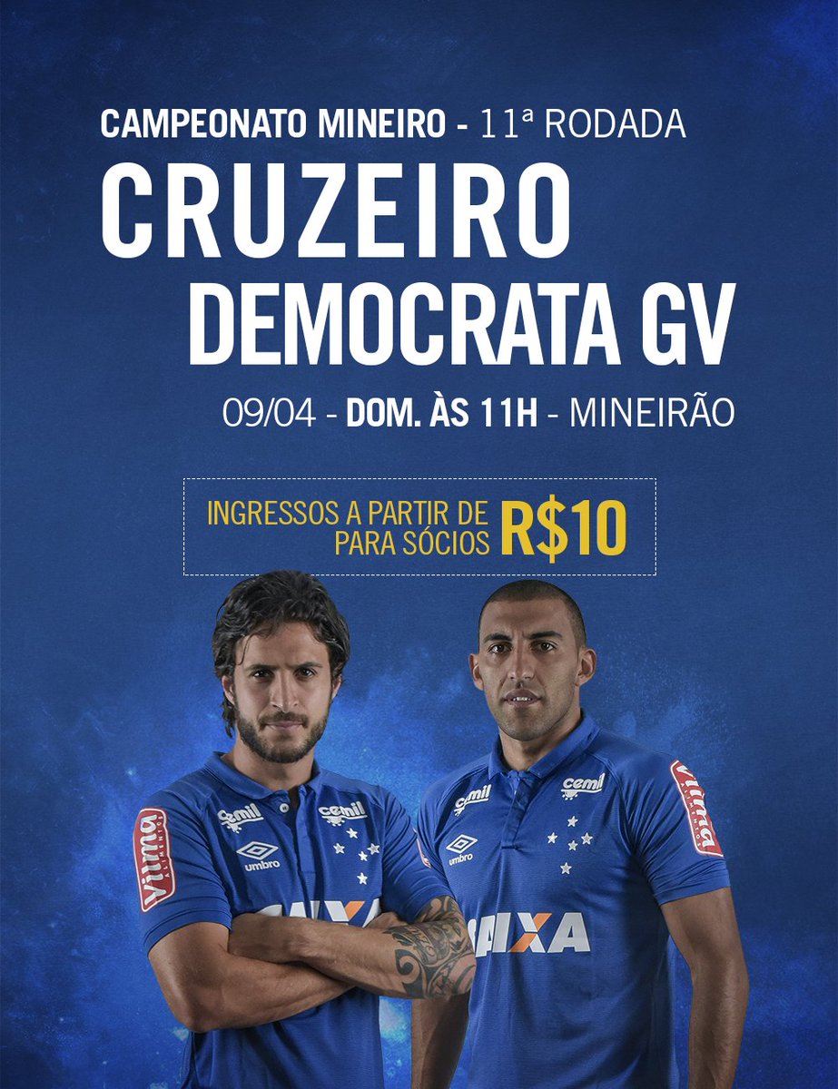 Cruzeiro's tweet photo. Fala, Nação Azul! Começou a venda de ingressos para #Cruzeiro x Democrata-GV, 11h, Mineirão! Compre pelo App e https://t.co/2DX3IISF49 https://t.co/GOCd4KNgIB
