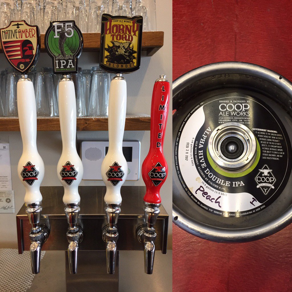CGDraftServices's tweet image. Alpha Hive Double IPA Peach added to the Coop line up at Covenant!  Limited time only!  #coopaleworks #covenanttulsa