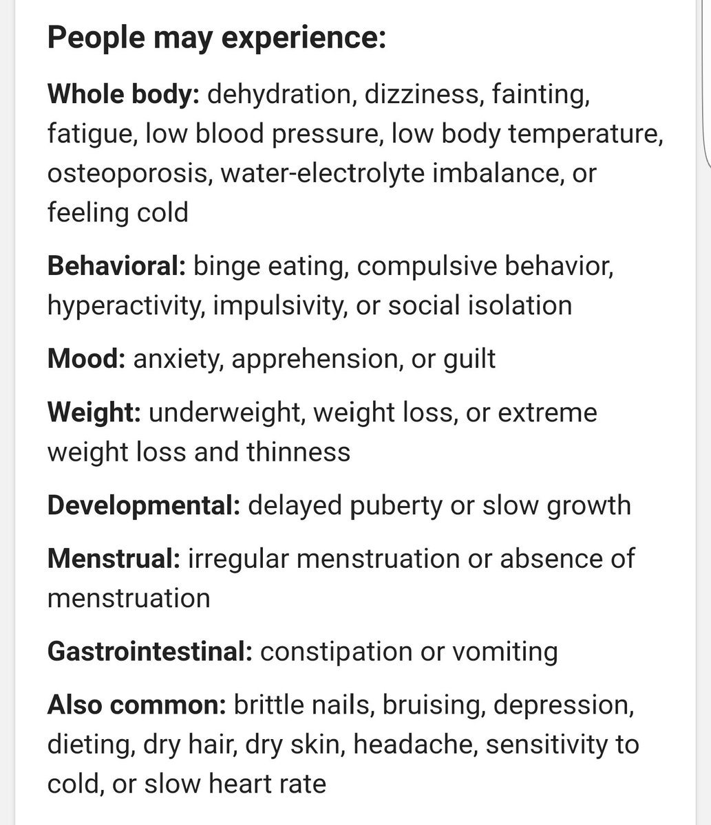 advocate_you's tweet photo. These are some signs and symptoms of Anorexia https://t.co/ZaubhQbioA
