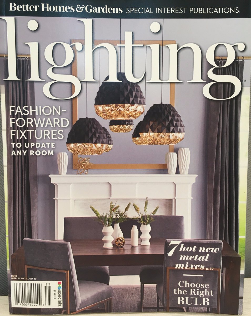 LBL's Facette Grande pendants create a sophisticated focal point on the cover of the new #Lighting magazine, published by <a href="/BHG/">BetterHomes&Gardens</a>.