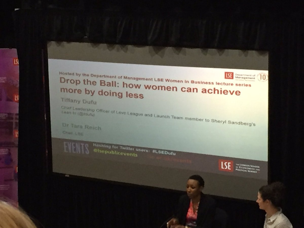 c_gvanc's tweet photo. Really inspiring lecture by Tiffany Dufu! How women can achieve more by doing less #LSEDufu #droptheball https://t.co/BYHlQJp7j0