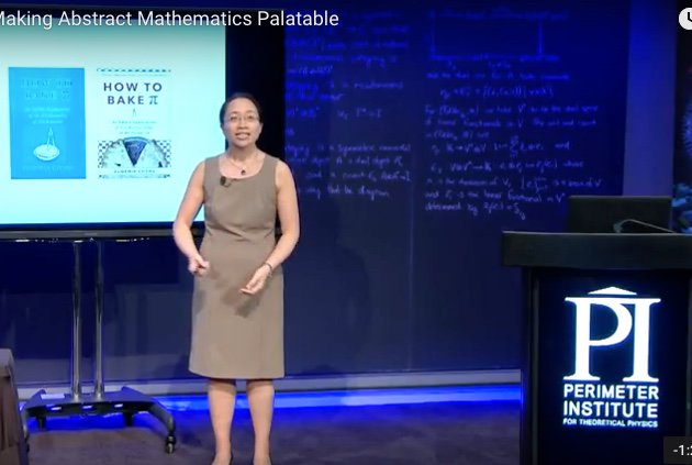 Perimeter's tweet image. Tonight, @DrEugeniaCheng talks about pi and pie at PI. #TriplePun Watch the #piLIVE webcast: insidetheperimeter.ca/how-to-bake-pi…