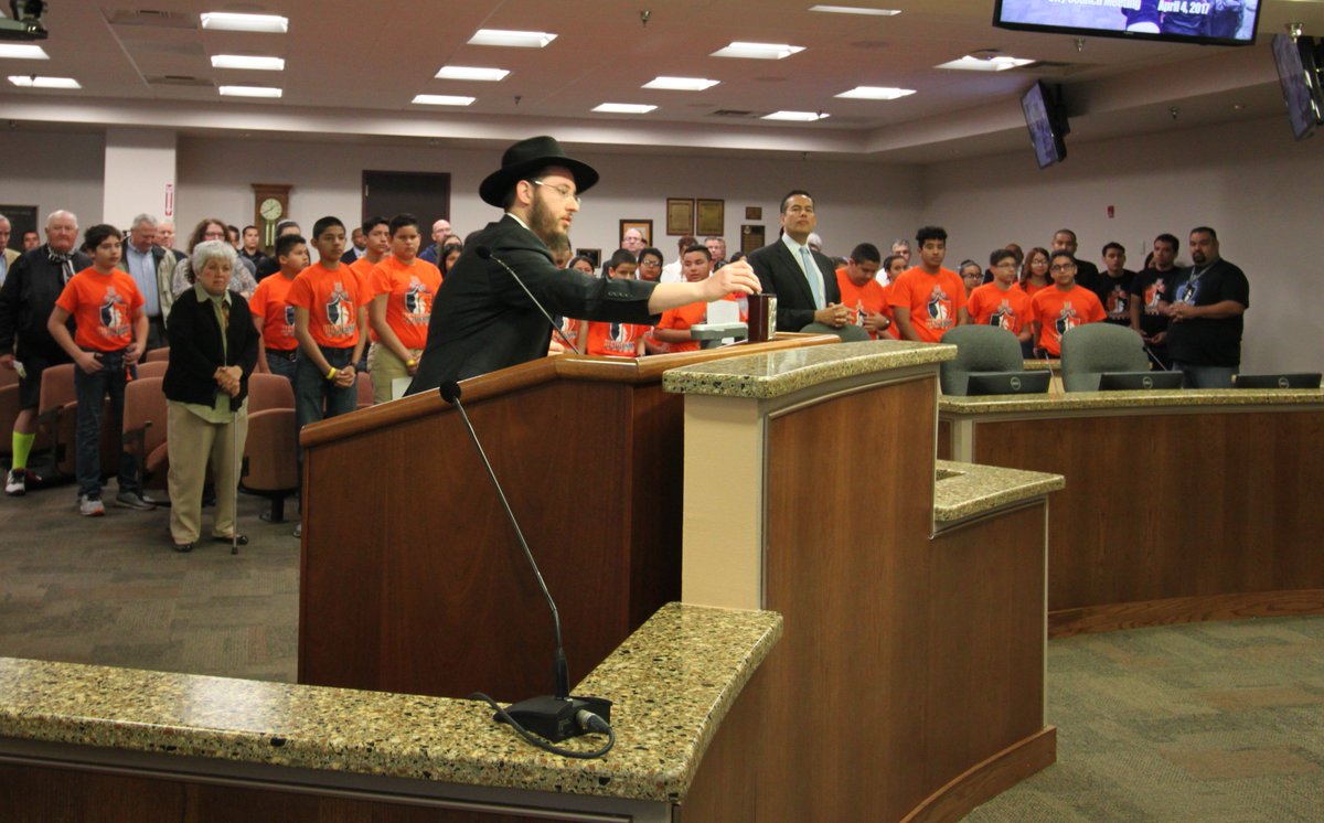 Giving #Charity before delivering the invocation at the @elpasotexas City Council Meeting Tues Apr 4 @ElPasoTXGov #EducationAndSharingDay