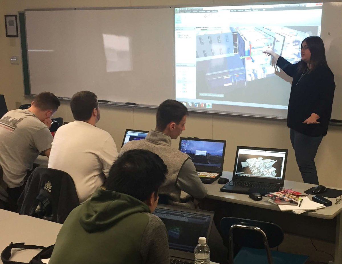 Consigli1905's tweet photo. A+ #AEC #Mentoring today by Alicia Cox, teaching 5 #BIM coordination classes at #Wentworth. Team effort w/ @BSABIM @PayettePeople @WITNews https://t.co/YpoGtn6kpr