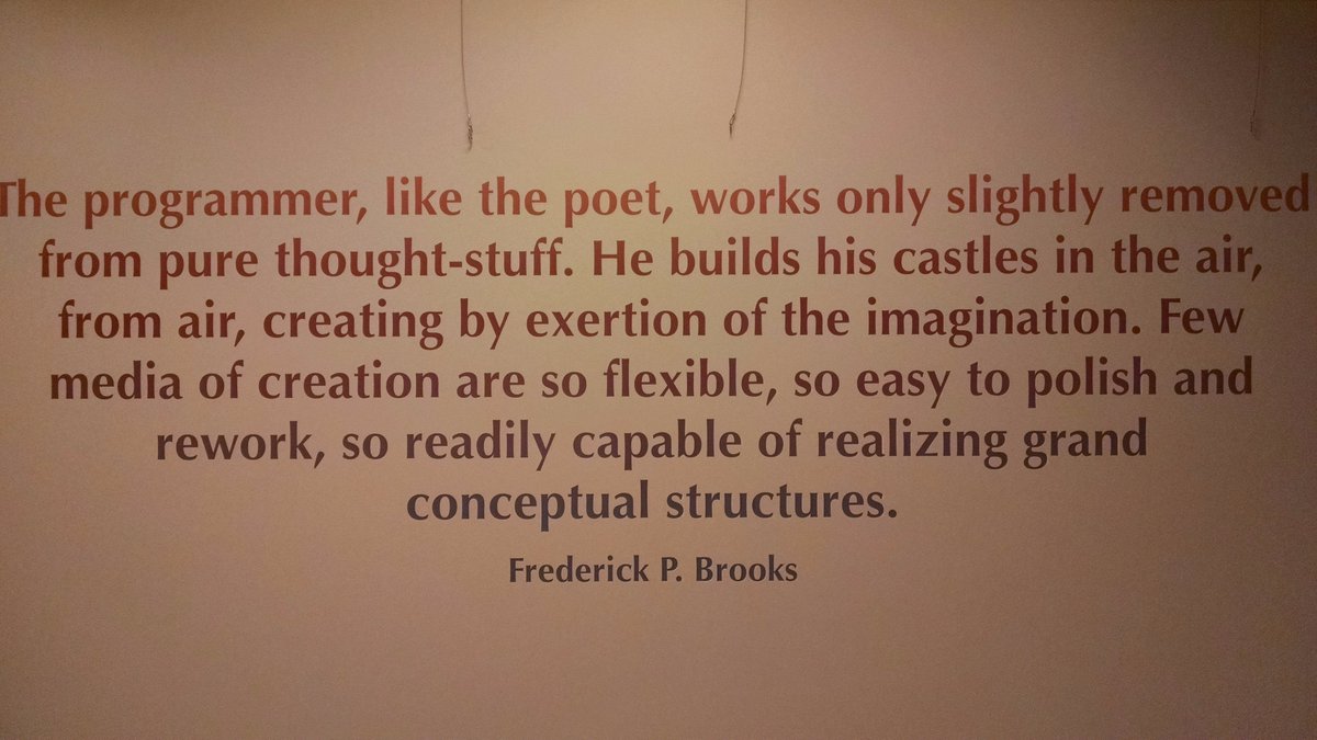 so, Fred Brooks stopped by our department today to ask why we have a quote of his on our wall... <a href="/TaylorCSE/">Taylor CSE</a> <a href="/tayloru/">Taylor University</a>