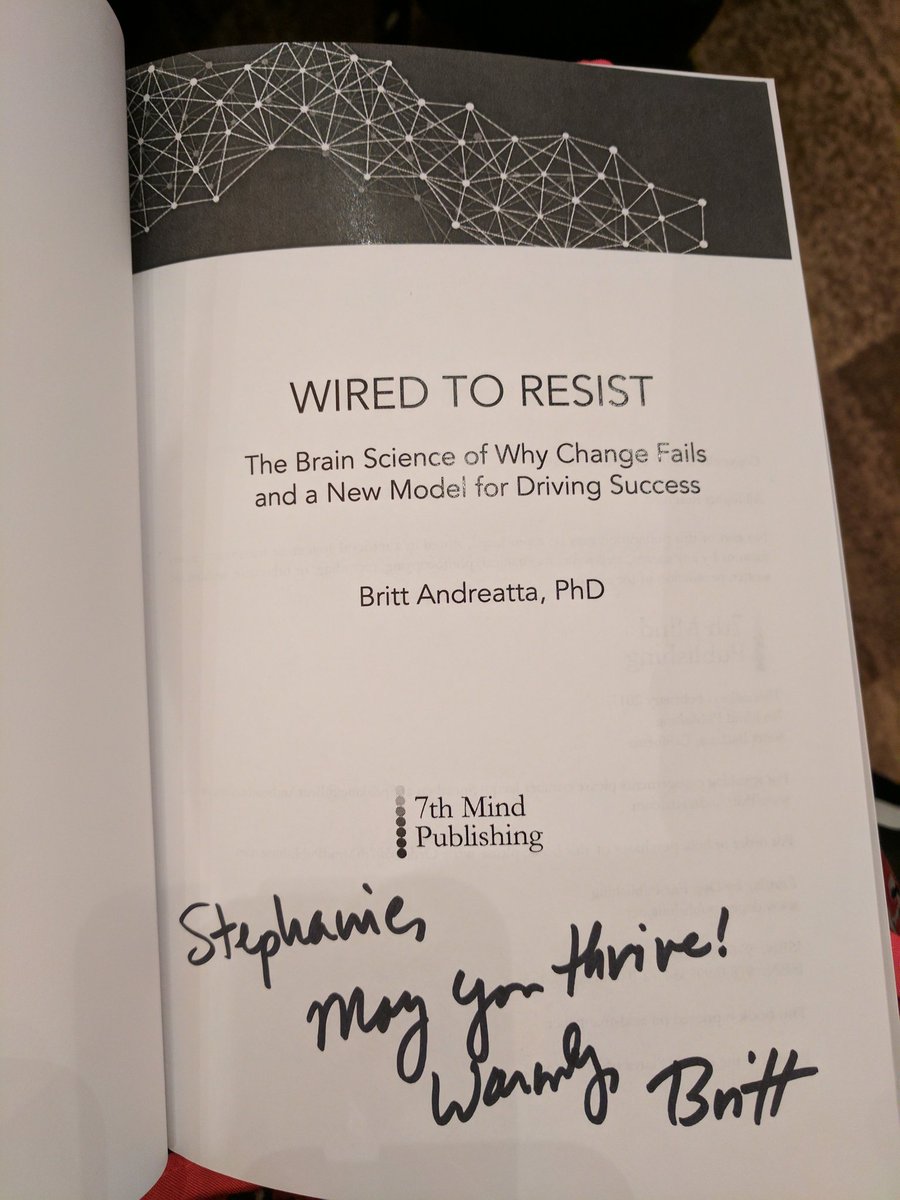 Xcellero's tweet photo. Looking forward to hearing Dr. Britt Andreatta's keynote at #mindlab2017  thanks for signing my book! https://t.co/sjPtGMsnHq