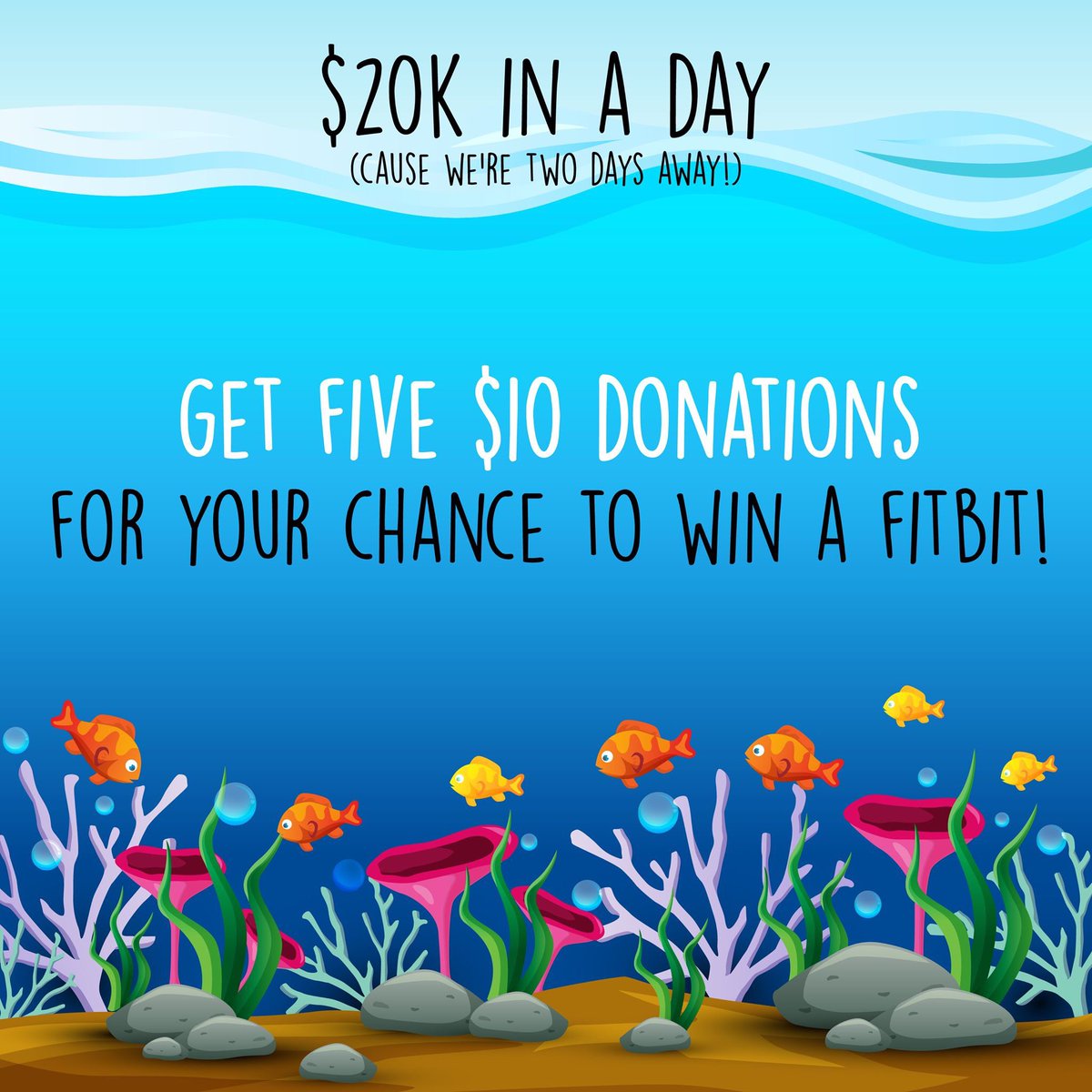 Haven't hit your minimum yet? Start fundraising TODAY! Every small donation counts toward your $50 chance to win a Fitbit!
