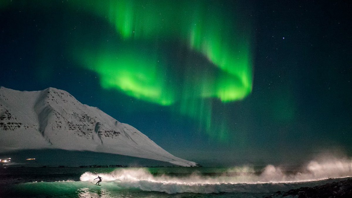 Tribeca's tweet photo. A group of surfers journeys to Iceland’s north coast in search of perfect waves in this dazzling #Tribeca2017 short. https://t.co/UiCa8mFHLc https://t.co/yFV7rMfzTO