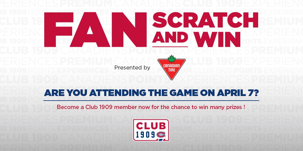CanadiensMTL's tweet image. As part of Fan Appreciation Night, more than 150 prizes will be up for grabs via your Club 1909 account!
DETAILS: goha.bs/2oIH3Uj