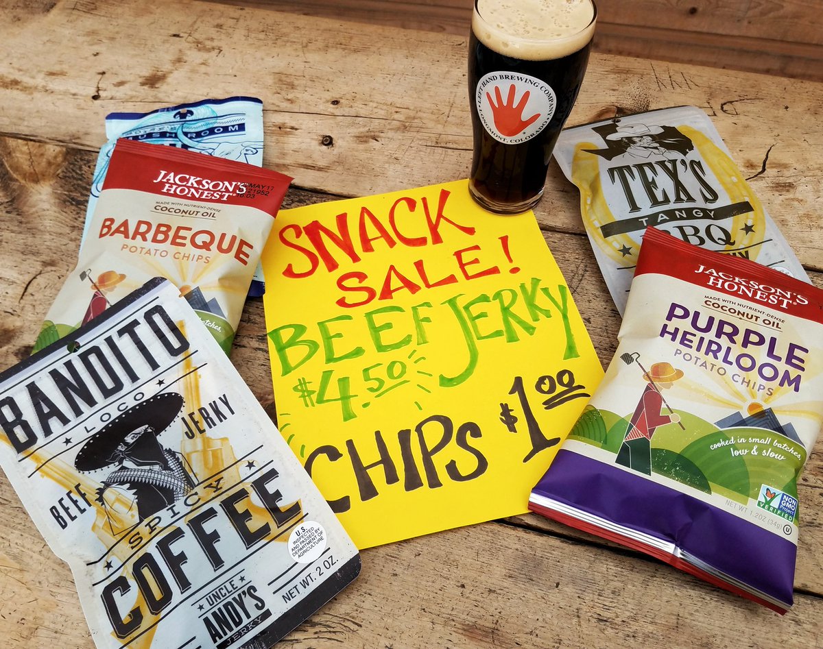 Snack sale! Get your munchies and save some green at the same time! Nom nom nom. #LeftHandGrub #Snack #LongmontsLivingRoom