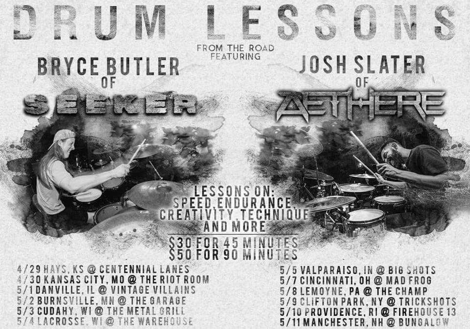 Our very own Josh Slater &amp; Bryce Butler of <a href="/SEEKERtx/">SEEKER</a> will be offering 2 on 1 lessons on our upcoming tour, contact us personally for lessons