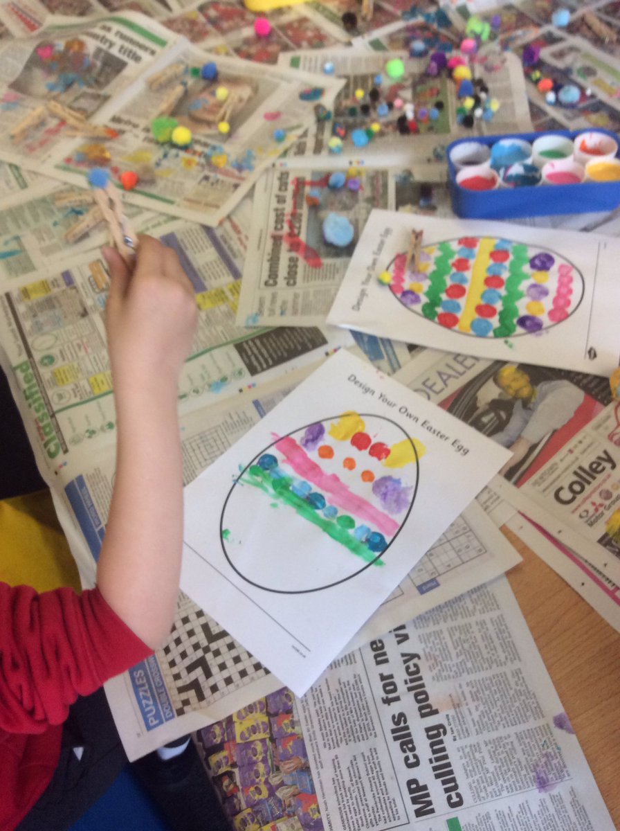 Coedevaprimary's tweet photo. Easter has begun in y1. Very eggcited children being very creative! #cepy1 #eggcitingstuff! https://t.co/0pISjrn5Ee