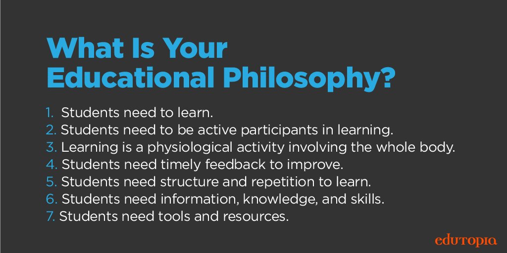 edutopia's tweet photo. Which of these 7 beliefs are a part of your educational philosophy? https://t.co/pVOuXOPF4q https://t.co/Ocv4huAvNX