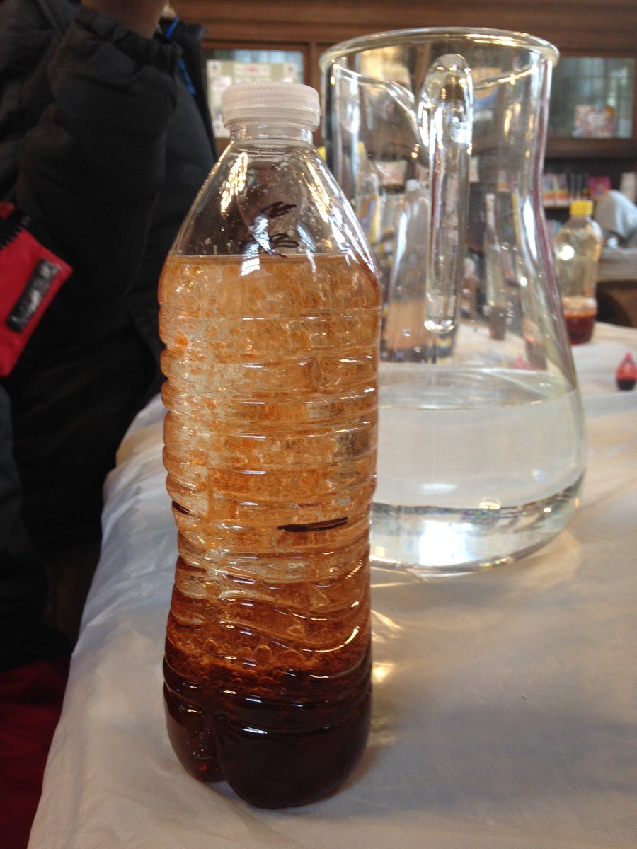 "Lava" bottle science experiment this afternoon here at Knight!