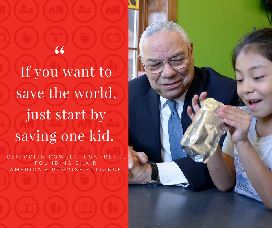 Happy Birthday Gen. Colin Powell! Thank you for your leadership & commitment to kids. 