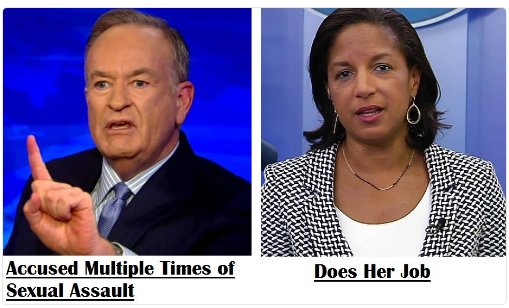 krassenstein's tweet image. O'Reilly is a "good guy", but Susan Rice is a "criminal". Our president, ladies and gentlemen...