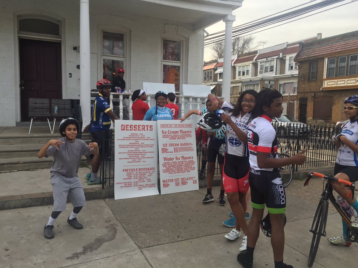 Spring means cycling practice ends with ICE CREAM for team <a href="/NeighBikeWorks/">NeighbrhoodBikeWorks</a> !