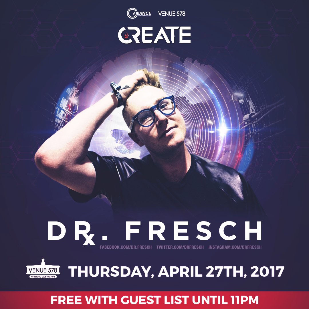 Alliance_Events's tweet photo. ANNOUNCEMENT: We're finishing April with @DrFresch on the @CREATE_Orlando Stage!

Add your name to the GUEST LIST: https://t.co/P7xyoF5cOm https://t.co/JFRlgN497D