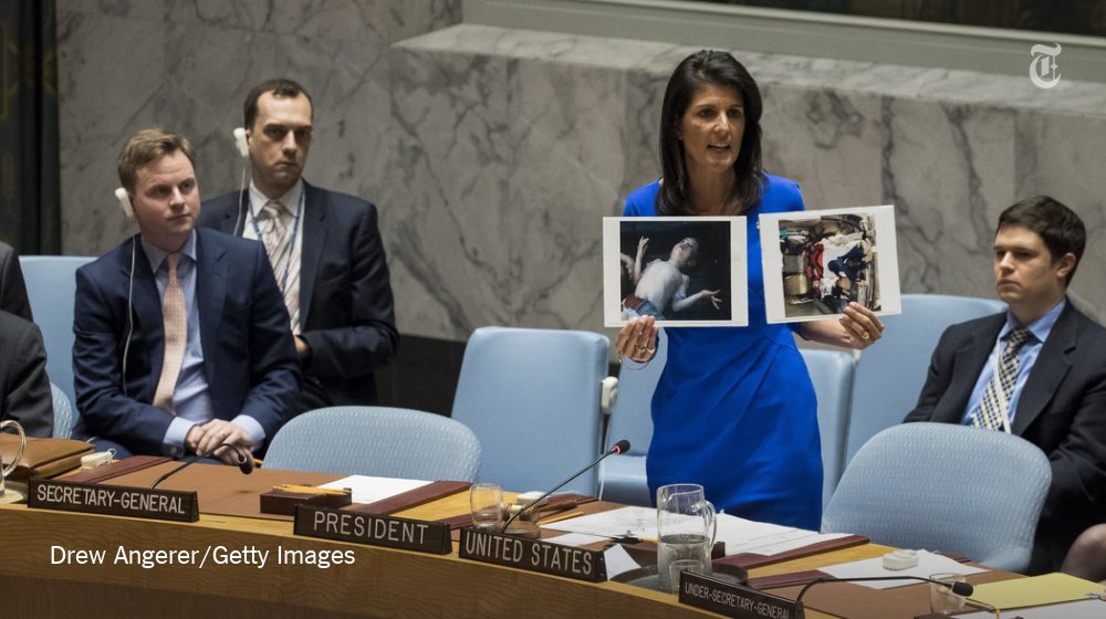 nytimesworld's tweet photo. Evidence contradicts much of what Russian government has said about toxic attack in Syria that killed more than 100. https://t.co/inY2iYqkkC https://t.co/XSp9Tc6Qmm