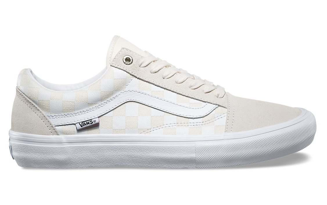 checkerboard vans cream