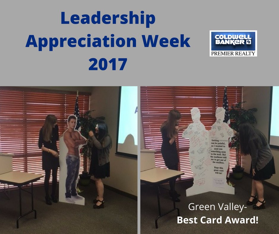 CBPremierRealty's tweet photo. Leadership week was highlighted with the best card the Green Valley girls have ever seen...a life-size man! https://t.co/TmRi95iEHu