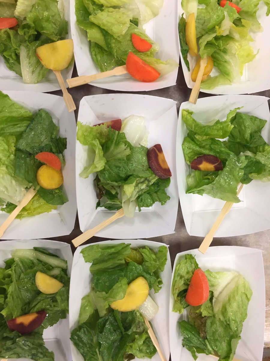 Our4thGradeTown's tweet photo. What's for lunch? Salad from the school garden!! Thanks, #reaganrays PTA!! https://t.co/3XOumR6W32