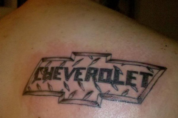 mandelaeffectUK's tweet photo. Do you think this guy got his tyattoo wrong over something he is clearly passionate about! I remember Cheverolet not Chevrolet... https://t.co/9TecJQKe0h
