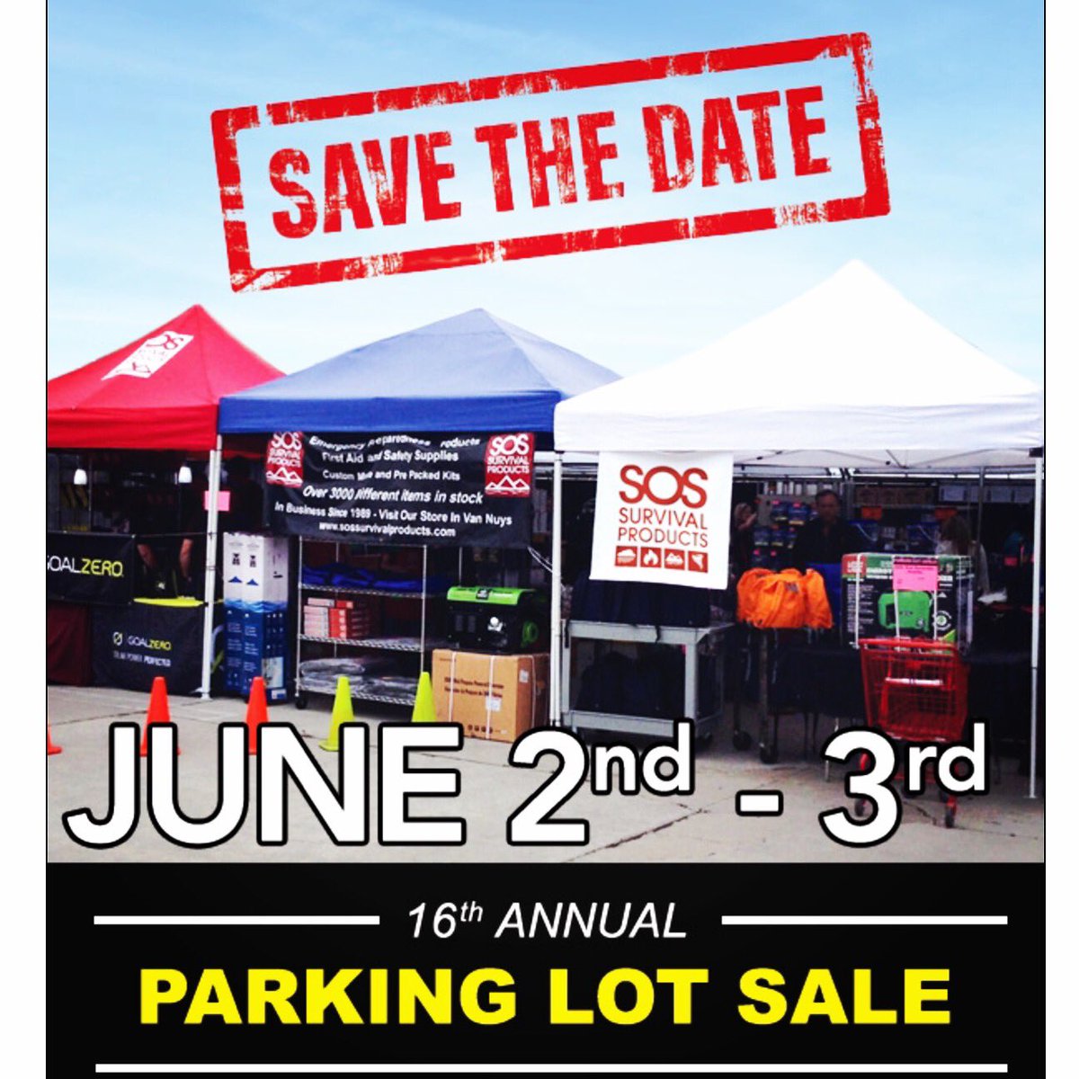sosproducts's tweet photo. ⭐️🗓SAVE THE DATE 🗓⭐️
Don't miss out on the biggest preparedness sale of the entire year.
😉🆘 #SOSProducts  #ParkingLotSale https://t.co/wHuyv4zyZG