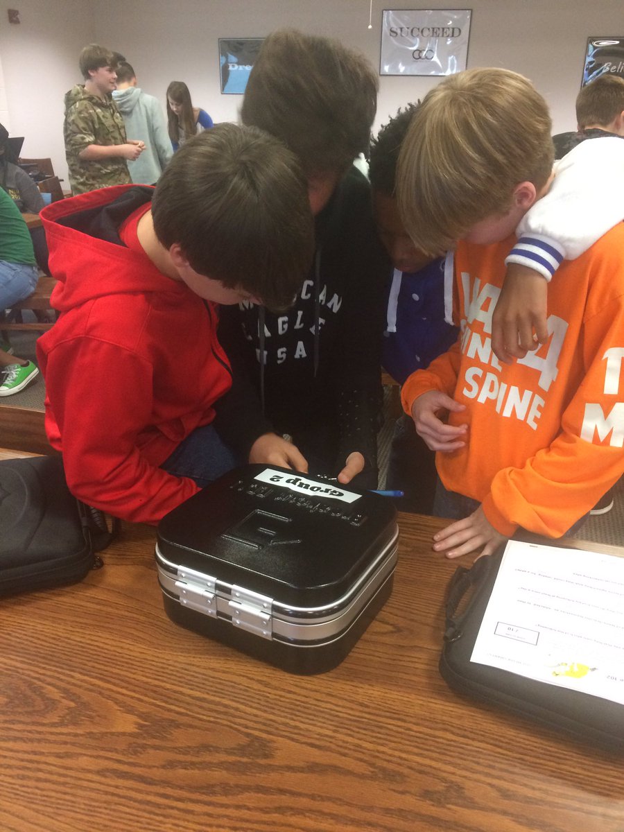 ceceliadean's tweet photo. Great time in the library saving the world from digital media domination! Breakout edu is so much fun.
@SCSAggies #eMINTS @breakoutEDU https://t.co/o91Ad9TKEF
