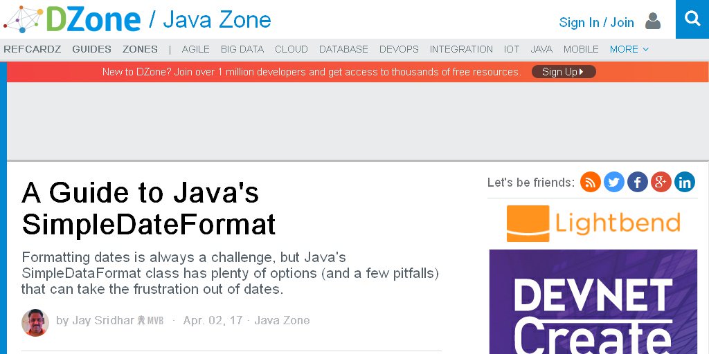 taswarbhatti's tweet image. Guide to Java&apos;s #SimpleDateFormat | bit.ly/2oQjCro