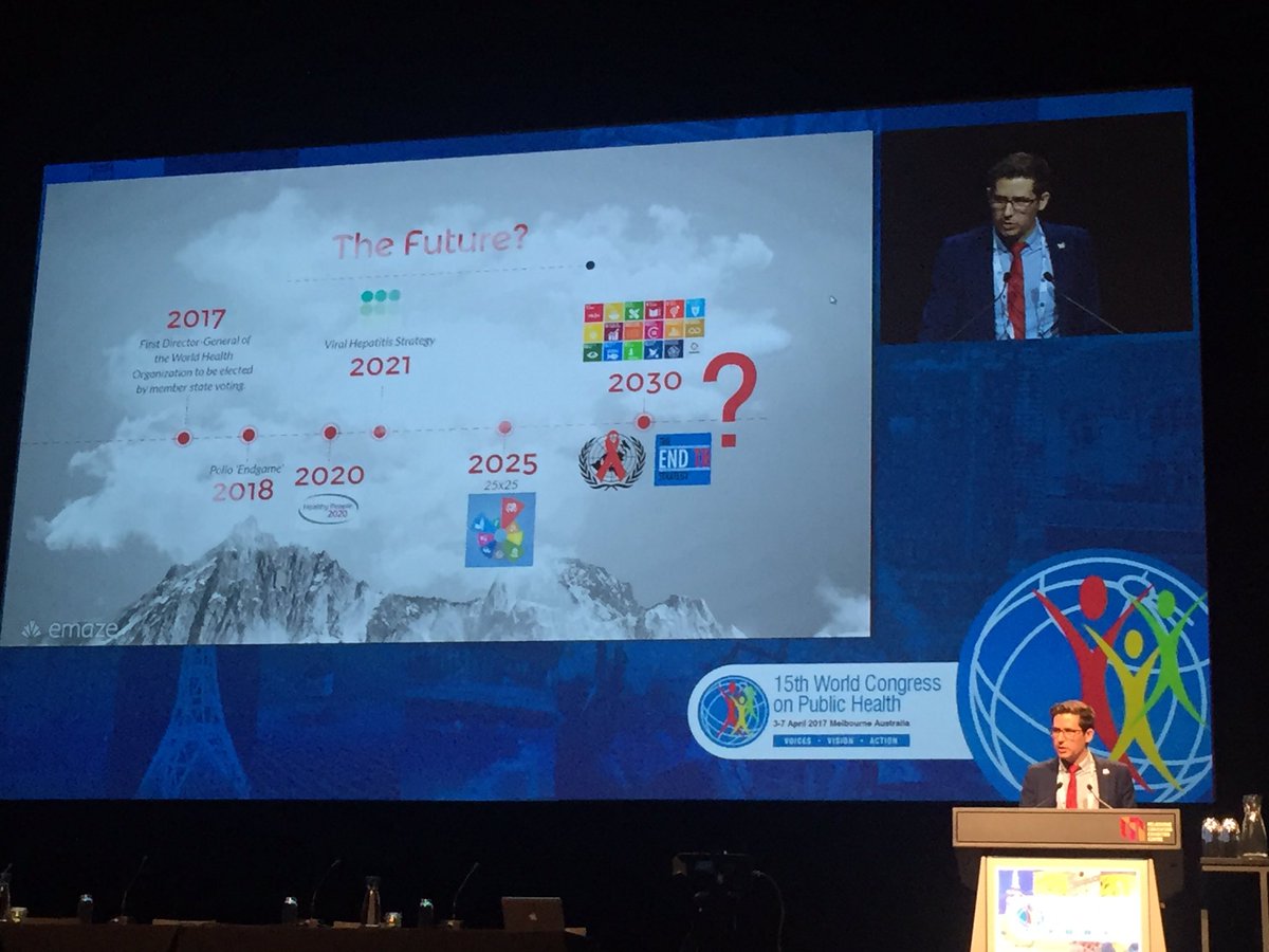 PHagenda's tweet photo. Big, ambitious goals for #publichealth #globalhealth requires #innovation #creativity &amp; input of #youngprofessionals @twpiggott #WCPH2017 https://t.co/hmUlstw1FH