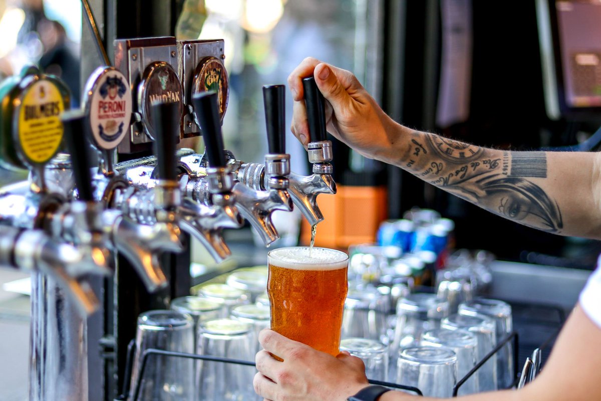 Riverlandbar's tweet photo. Drinking weather at its best! Take the stairs down from @FedSquare, our bar staff will handle the rest. 🌞🍺 #MelbourneWeather https://t.co/29xH7BrvZ4