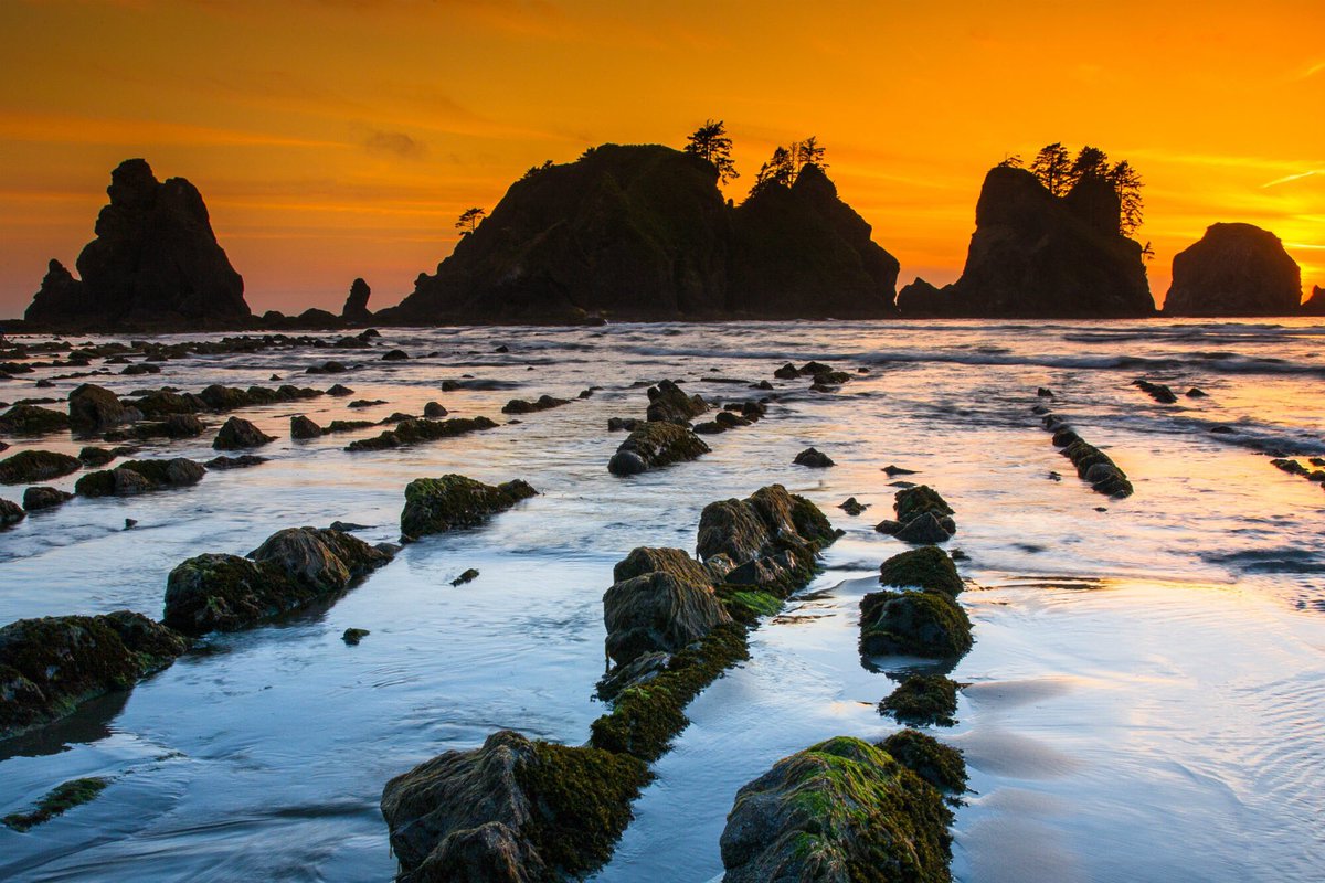 Interior's tweet image. Now this is how you should end the day! #Sunset @OlympicNP by John Donofrio #Washington