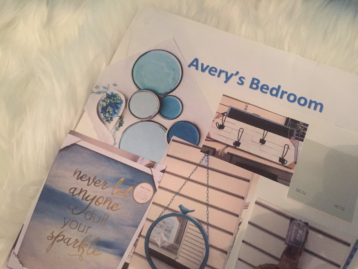 A hint of #AverysBedroomMakeover with <a href="/CertaPro/">CertaPro Painters®</a> and <a href="/KSkilldecor/">SkillDecor</a> #designideas #beachtheme #bluesandgreysandwhite