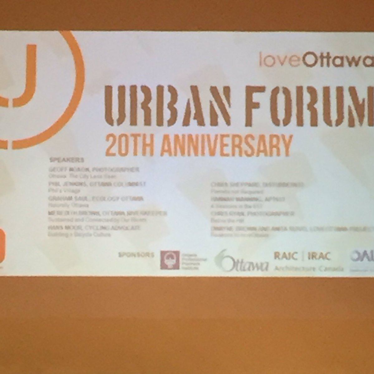 PhysioKaren's tweet photo. Enjoying tonight's Urban Forum with @HansontheBike - today's theme is LoveOttawa #ottbike #ottriverkeeper https://t.co/468CQNNjyO