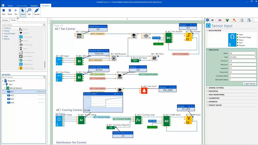 InnotechHQ's tweet photo. Just posted our new video on #BEMS controller configuration simulation. https://t.co/bQTMVKXilt  #HVACR #BMS #FocusSoftware https://t.co/TVDw1fkYfw